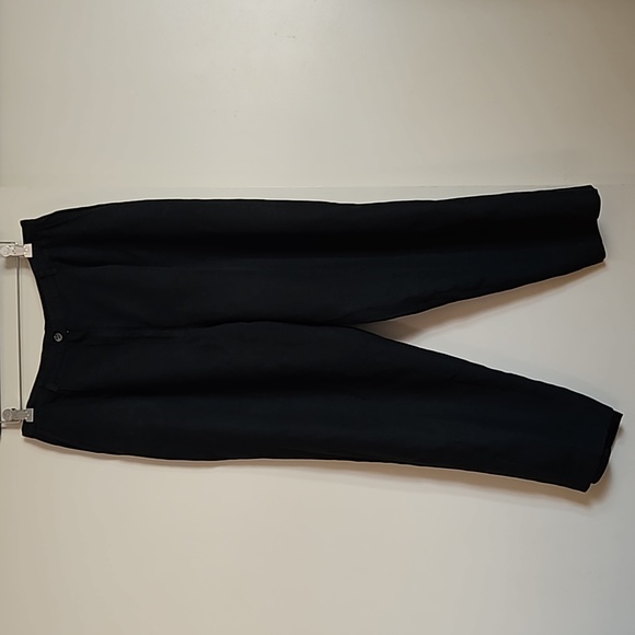 Laura Ashley Black 100% Linen Trousers Tapered Pleated Pants Size 12 - Picture 1 of 17